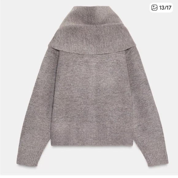 Zara scarf knit cardigan gray - Picture 5 of 9